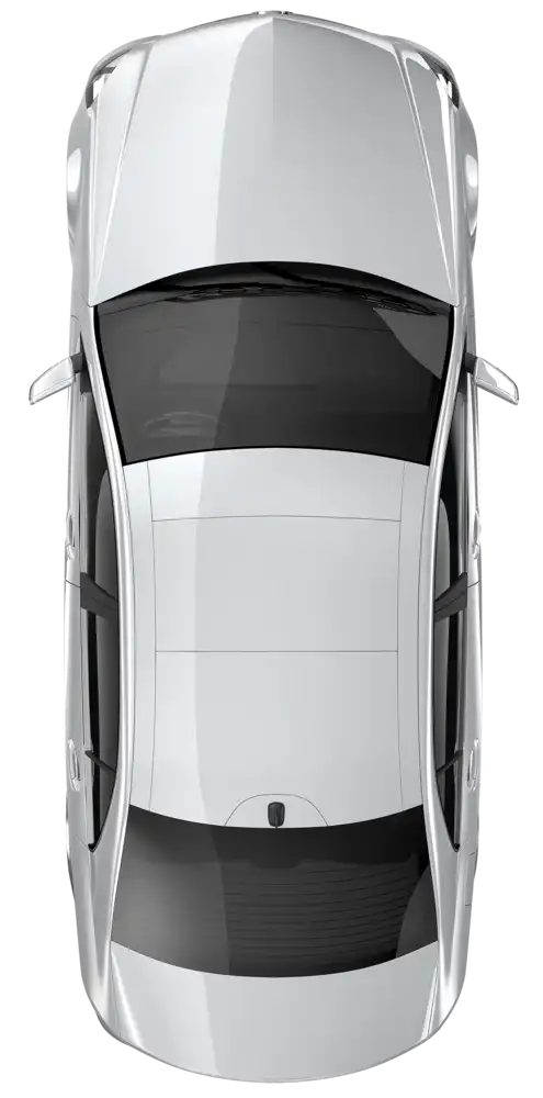 B-MS Bergmann Mobility Solutions - KFZ Vermietung - Silbernes Auto – Draufsicht