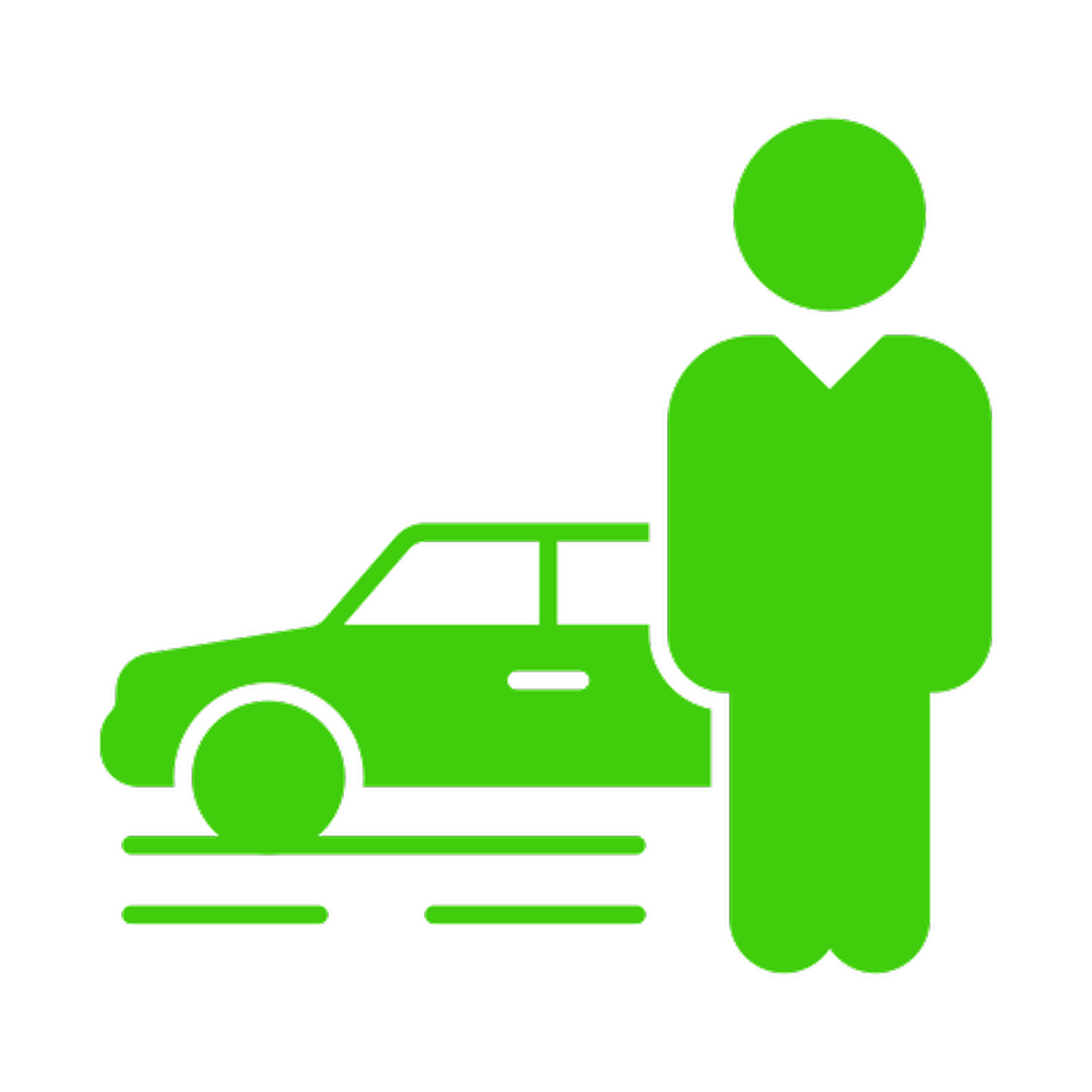 B-MS Bergmann Mobility Solutions - KFZ Vermietung - Personen- und Autosymbol
